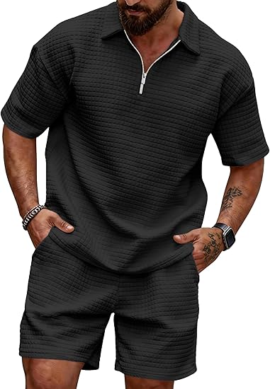Men's Short Sets 2 Piece Polo Shirt Summer Outfits Casual Fashion Tracksuits Short Sleeve Travel Clothes