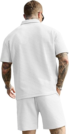 Men's Short Sets 2 Piece Polo Shirt Summer Outfits Casual Fashion Tracksuits Short Sleeve Travel Clothes