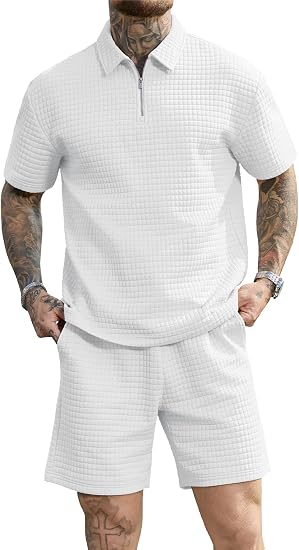 Men's Short Sets 2 Piece Polo Shirt Summer Outfits Casual Fashion Tracksuits Short Sleeve Travel Clothes