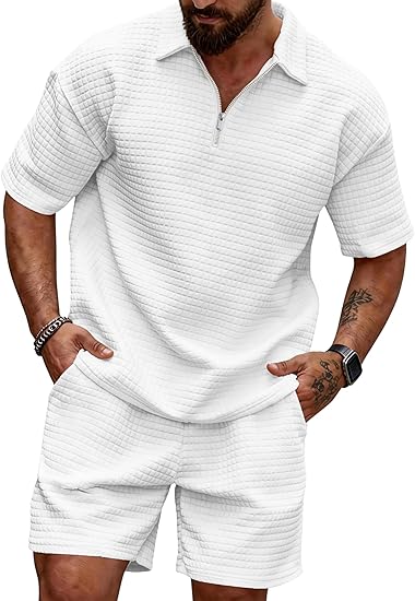 Men's Short Sets 2 Piece Polo Shirt Summer Outfits Casual Fashion Tracksuits Short Sleeve Travel Clothes